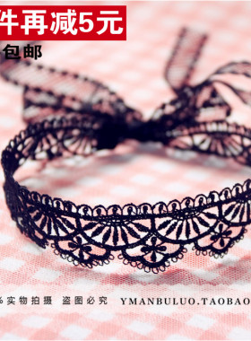 不含金属防过敏蕾丝蝴蝶结项链