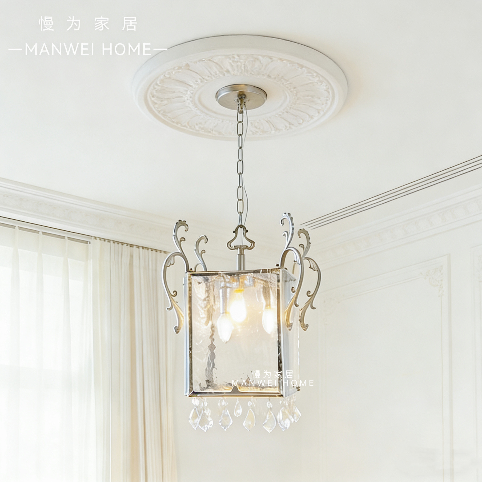重工超厚实琉璃法式吊灯衣帽间进门厅过道玄关客厅餐厅卧室吊灯具