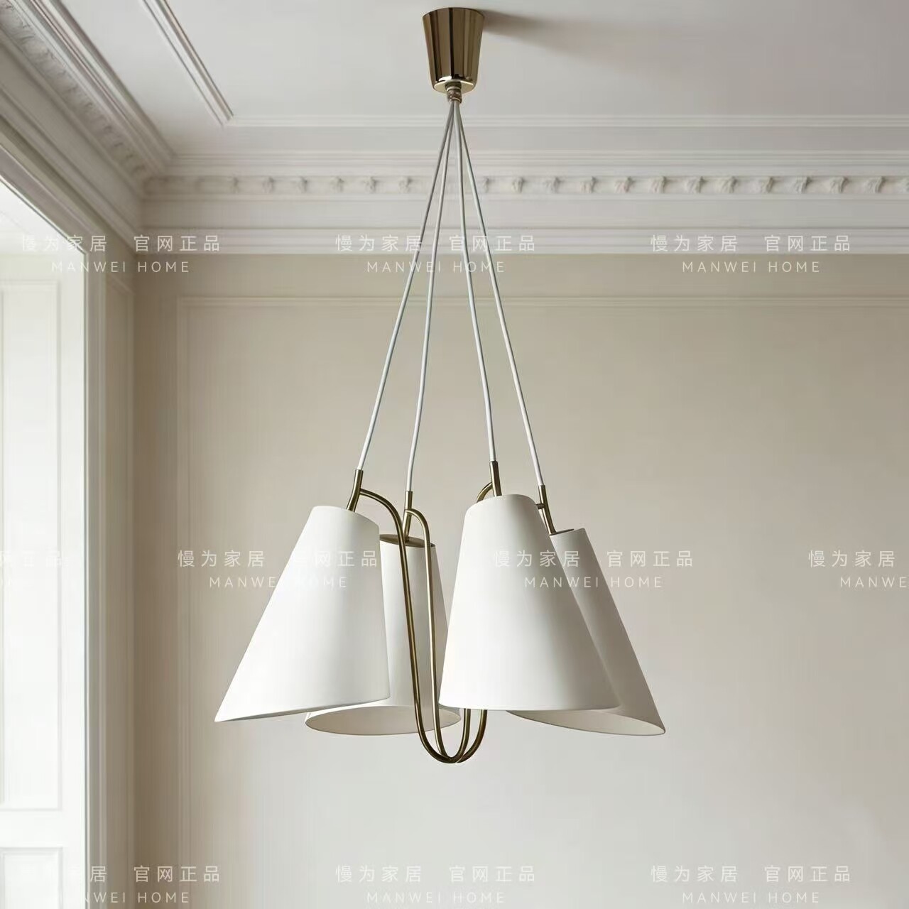 原创白色优雅法式中古客厅吊灯简约现代设计餐厅书房衣帽间卧室灯