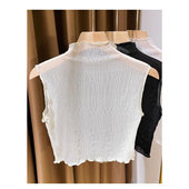 假领子女百搭假领高档蕾丝上衣内搭轻盈薄纱无袖 背心网纱打底衫