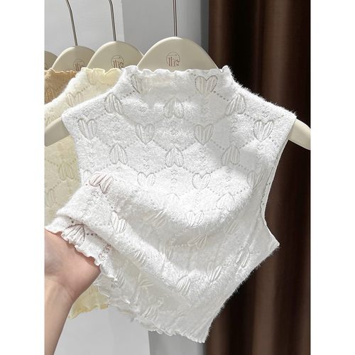 秋冬爱心蕾丝磨毛纯色内搭