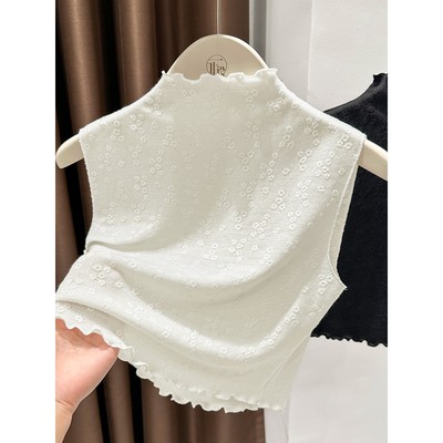 内搭镂空网纱打底衫上衣