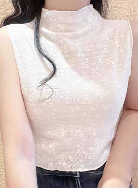 立领无袖背心女2026新款内搭打底衫假领子叠穿修身短款高腰上衣
