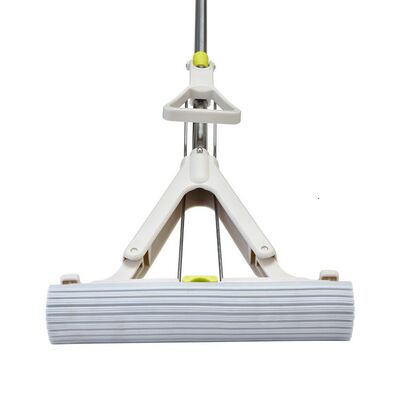 美添乐对折胶棉拖把海绵冷锋一体杆不锈钢二次挤水免手洗干湿两用