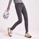 弹力高腰加绒小脚裤 sp68烟灰色牛仔裤 68魔术裤 韩国sp 女春秋冬款