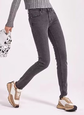 sp68烟灰色牛仔裤女春秋冬款韩国sp-68魔术裤弹力高腰加绒小脚裤