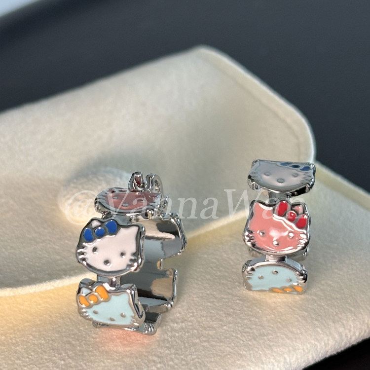 VanWan买手版！kitty猫猫卡通百搭耳扣26新小众彩色可爱猫咪耳环