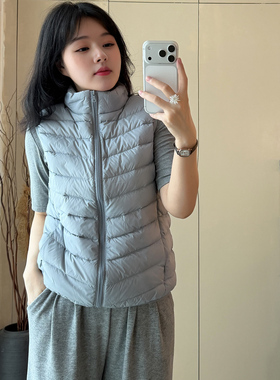 轻薄羽绒马甲女2025秋冬季90白鸭绒修身内搭外穿马夹 全尺码S-3XL