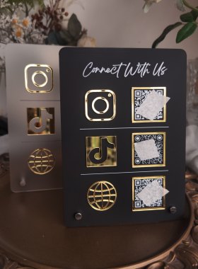 高级qrcode立牌脸书ins转数快二维码收钱桌牌定制展示牌摆台展会