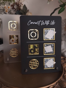 高级qrcode立牌脸书ins转数快二维码收钱桌牌定制展示牌摆台展会