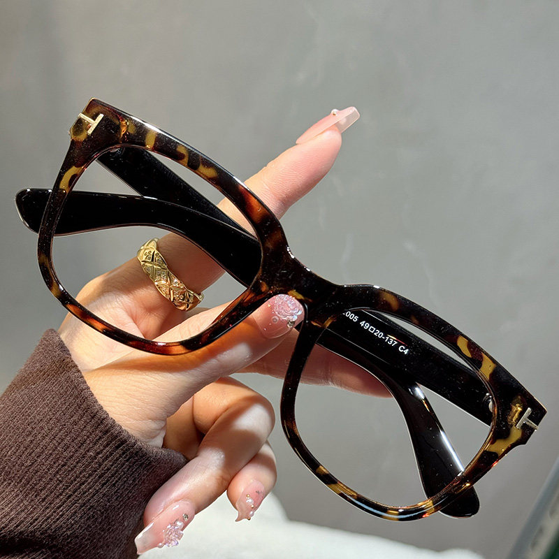 豹纹色框老花眼镜男女士时尚高清粗框显年轻潮搭摩登中老年人老光