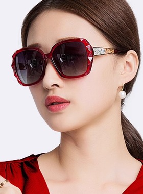 偏光太阳镜女士时尚防紫外线遮阳夏日度假防尘墨镜大框显瘦网红