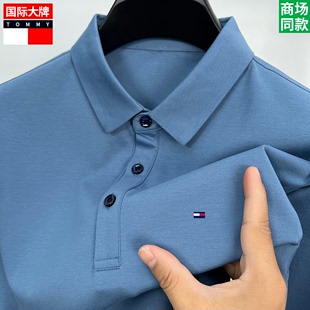 T恤男士 正品 长袖 翻领Polo衫 Tommy汤米春季 商务休闲青中年纯棉上衣