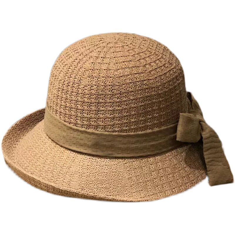 外贸潮牌秋冬针织棉麻半卷边大头围显脸小渔夫帽子优雅女盆帽时尚