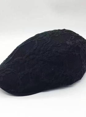 韩版文艺范女士黑色蕾丝防晒帽子