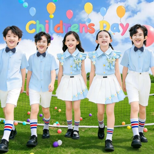 六一儿童演出服小学生合唱啦啦队舞蹈表演服背带裤幼儿园毕业服装