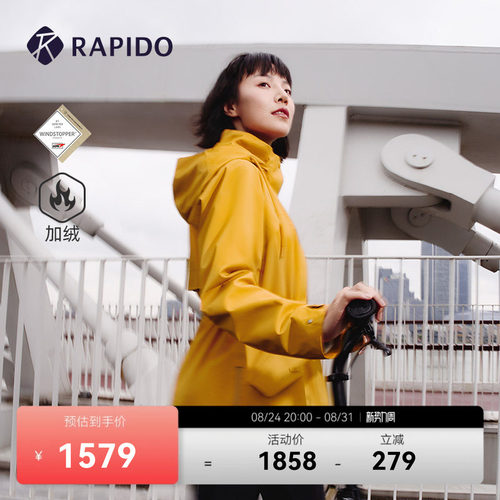 女中长款防泼水防风夹克外套