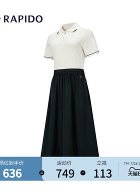 RAPIDO雳霹道女士撞色针织连衣裙