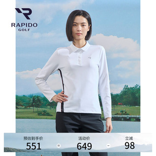RAPIDO雳霹道春夏女士高尔夫GOLF简约长袖 POLO衫