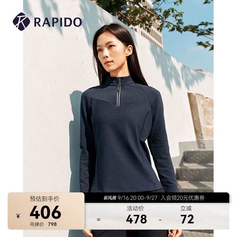RAPIDO雳霹道女士半拉链套头卫衣图片