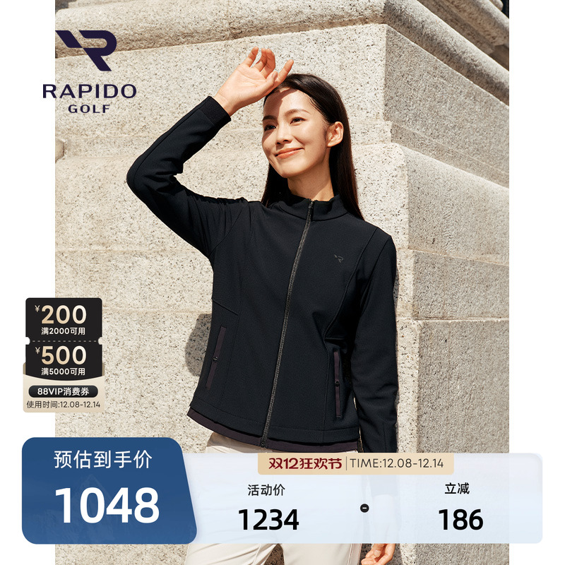 女士高尔夫GOLF针织休闲修身外套