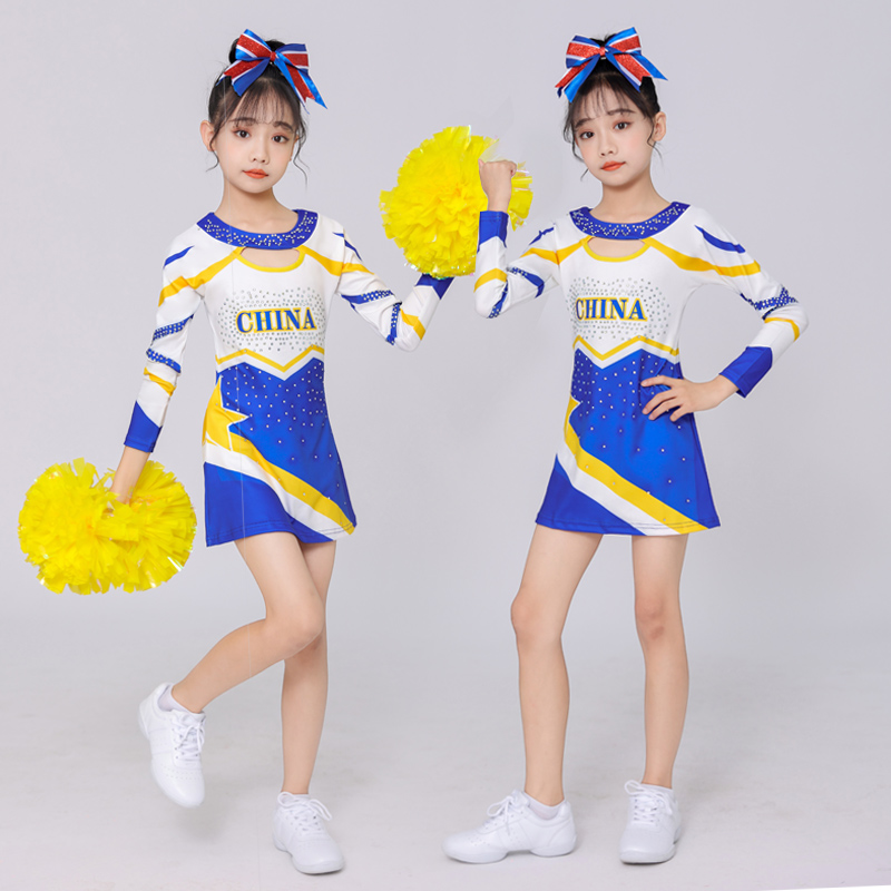 儿童啦啦队演出服中小学生长袖啦啦操比赛运动会健美操团体操服装