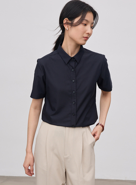 宿·色职业装短袖女衬衫夏季新款商务上班正装上衣公务员面试衬衣