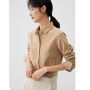 叠穿秋冬新款 厚款 纯色打底全棉衬衣 女长袖 宿·色磨毛休闲衬衫