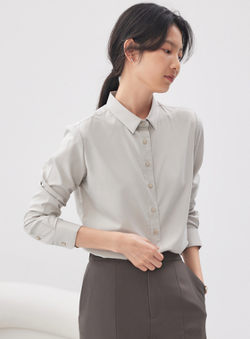 宿·色长袖衬衫女职业正装工作服春秋新款内搭白衬衣面试通勤上衣