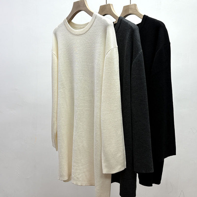 软糯宽松大板型显瘦中长款毛衣