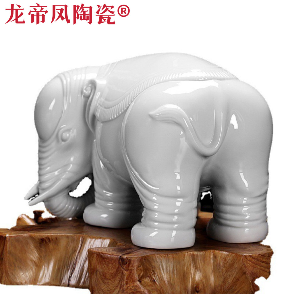 八年老店新品冲量陶瓷珍藏版大象对象白瓷风水摆件陶瓷工艺品创意
