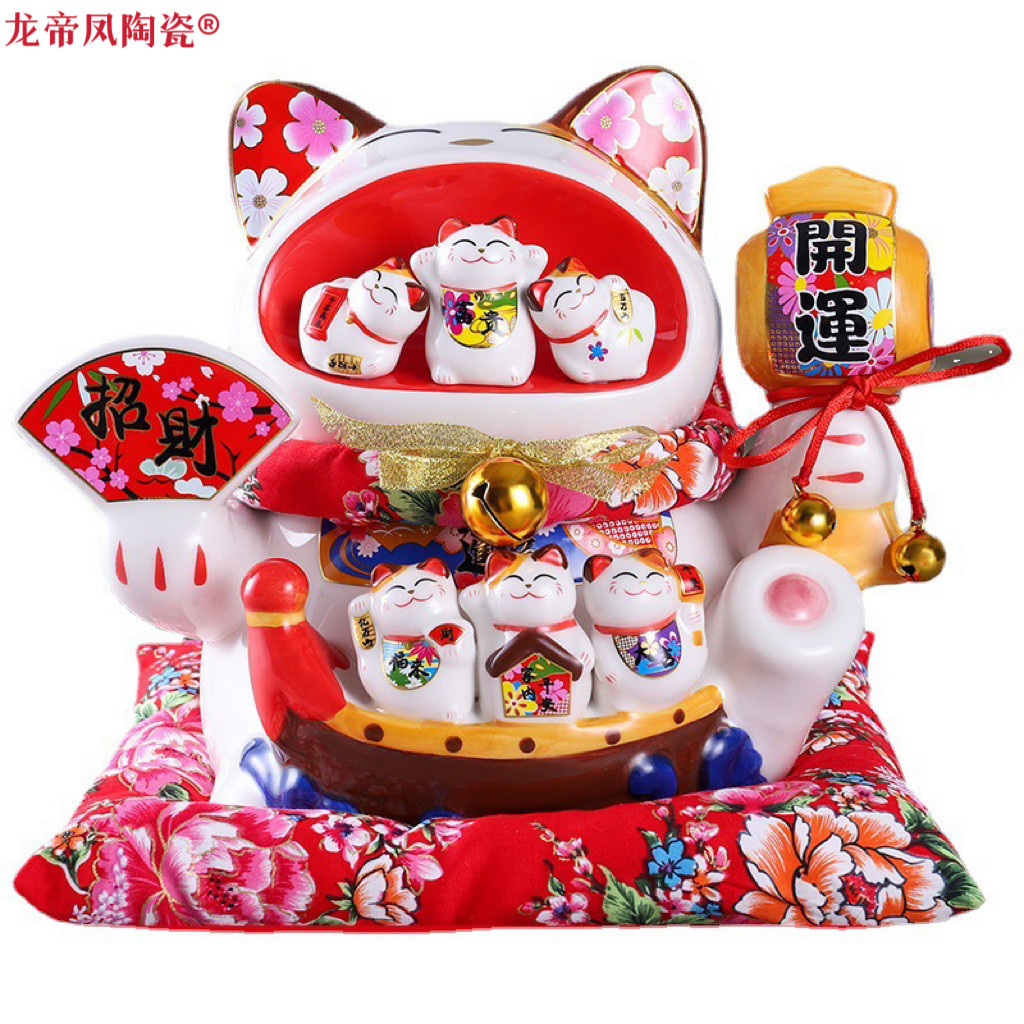 八年老店新品冲量国潮宫廷招财猫店铺开业陶瓷创意超大号存钱罐