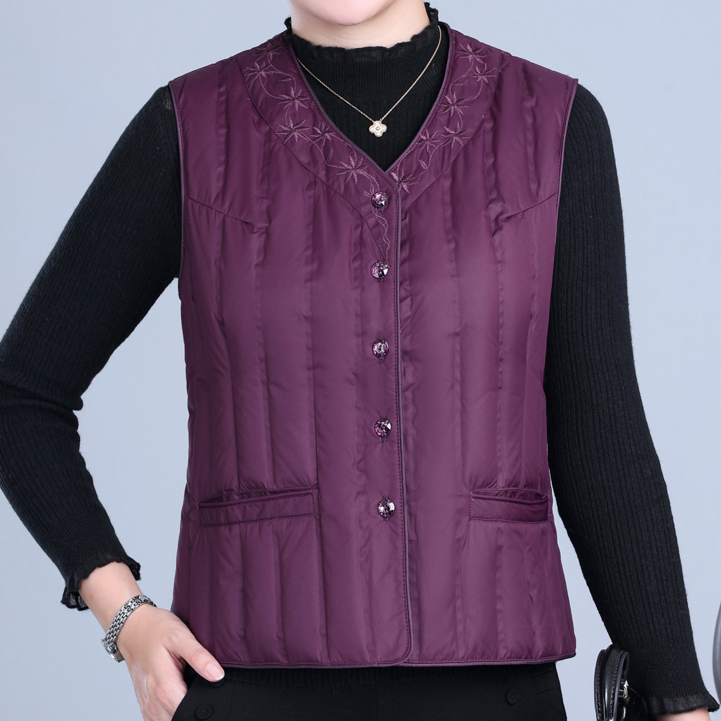 秋冬新款轻薄羽绒马甲女内胆背心中老年人妈妈装马夹大码保暖坎肩,女装/女士精品,中老年女装,淘宝优惠券,粉丝福利购,淘宝优惠卷