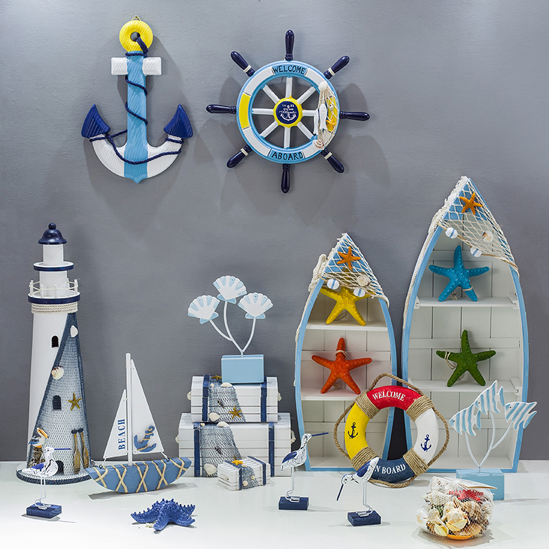 海洋风格组合装饰摆件地中海创意摆设饰品幼儿园环创用品摆台道具 家居饰品 装饰摆件 原图主图