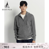 日常通勤休闲纯色连帽抽绳拉链卫衣多色开衫 BEANPOLE滨波春季 男士