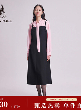 BEANPOLE滨波  女士休闲黑色优雅简约款时尚都市淑女风吊带连衣裙