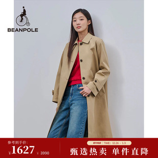 BEANPOLE滨波 知识分子风衣外套 女士商务休闲米色翻领单排扣时尚