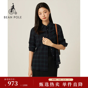 2025年秋冬女通勤格纹知识分子风长袖 BEANPOLE滨波 衬衫 新品