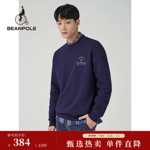 BEANPOLE滨波 英伦学院风纯色休闲简约日常直筒圆领套头卫衣 男士
