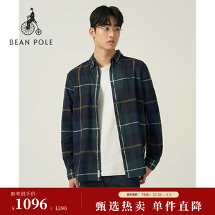 新品 休闲格纹纯棉长袖 BEANPOLE滨波 时尚 衬衫 2025年秋冬男士