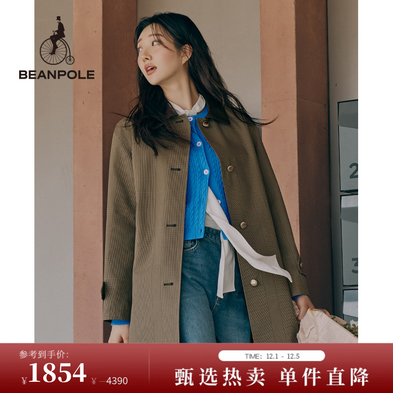 滨波中长款优雅简约翻领风衣