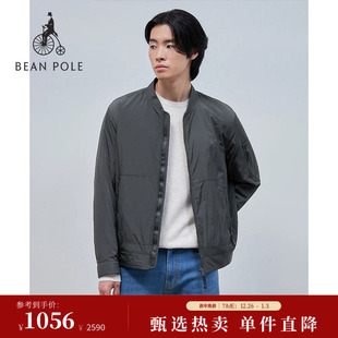 老干部立领夹克外套 休闲风优雅美拉蓝商务长袖 BEANPOLE滨波 男士