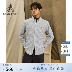 衬衫 商务休闲优雅职场风全棉牛津纺小窗格长袖 男士 BEANPOLE滨波