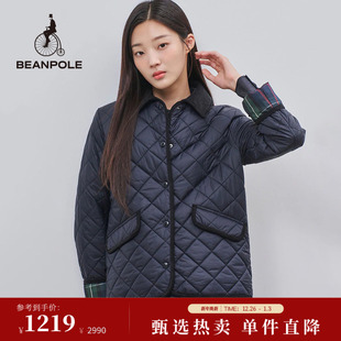 BEANPOLE滨波 基础绗缝棉服 女士商务休闲日常通勤藏青色简约时尚