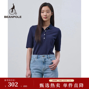 POLO衫 BEANPOLE滨波 女士商务休闲日常户外文艺淑女复古风5分袖