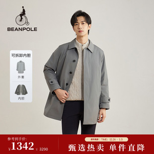 夹棉风衣外套 通勤商务风三合一内胆可拆中长款 BEANPOLE滨波 男士