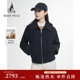 100%绵羊毛BEANPOLE滨波秋冬女老钱风松弛感羊毛外套 进口面料