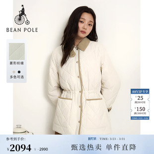 女菱形绗缝时尚 BEANPOLE滨波2026年春季 优雅休闲通勤棉服 新品