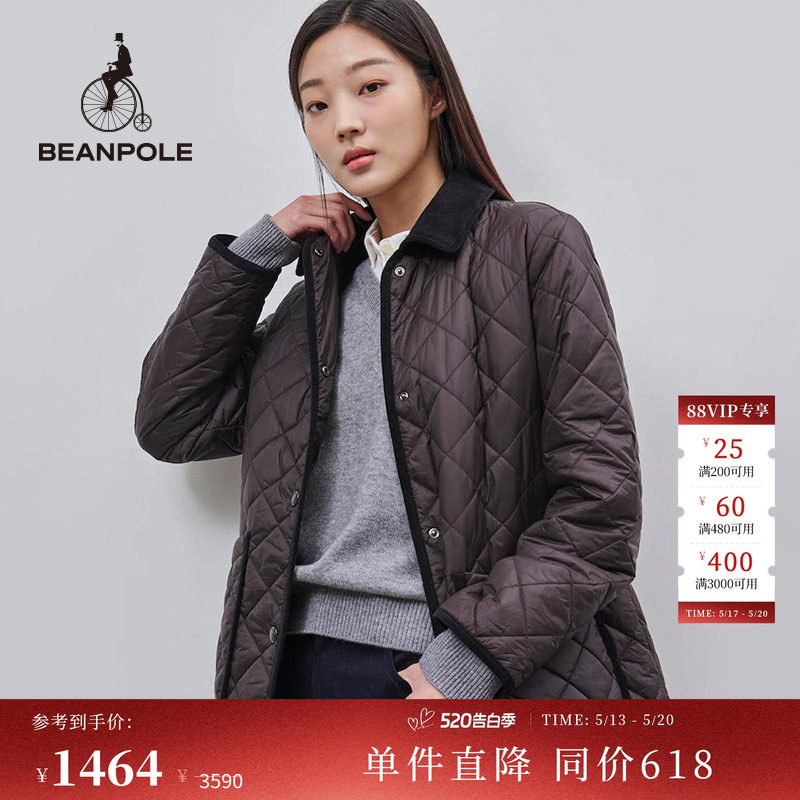 BEANPOLE滨波  女士休闲中长款时尚职场日常通勤低调简约绗缝棉服