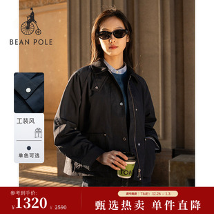 风潮酷复古工装 BEANPOLE滨波2025秋冬女士美式 风夹克外套 新品